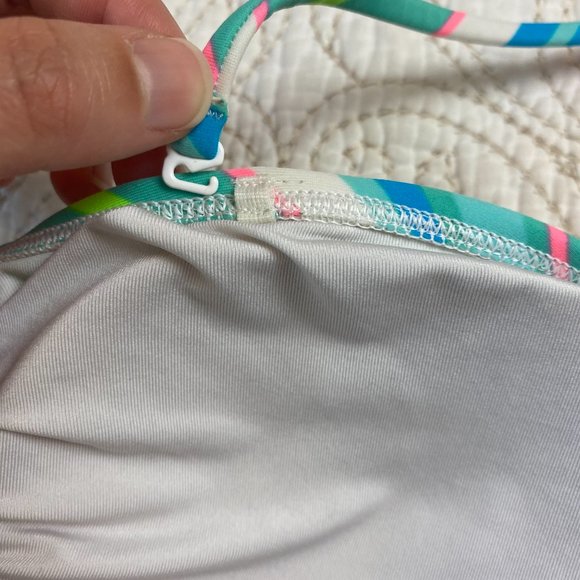 Aerie (sz L) bright stripe bandeau/halter bikini top - Picture 7 of 9